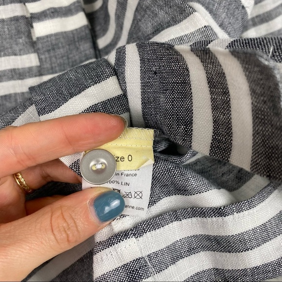 LE VESTIAIRE DE JEANNE Linen Striped Jacket Blazer size 0 - Picture 7 of 8